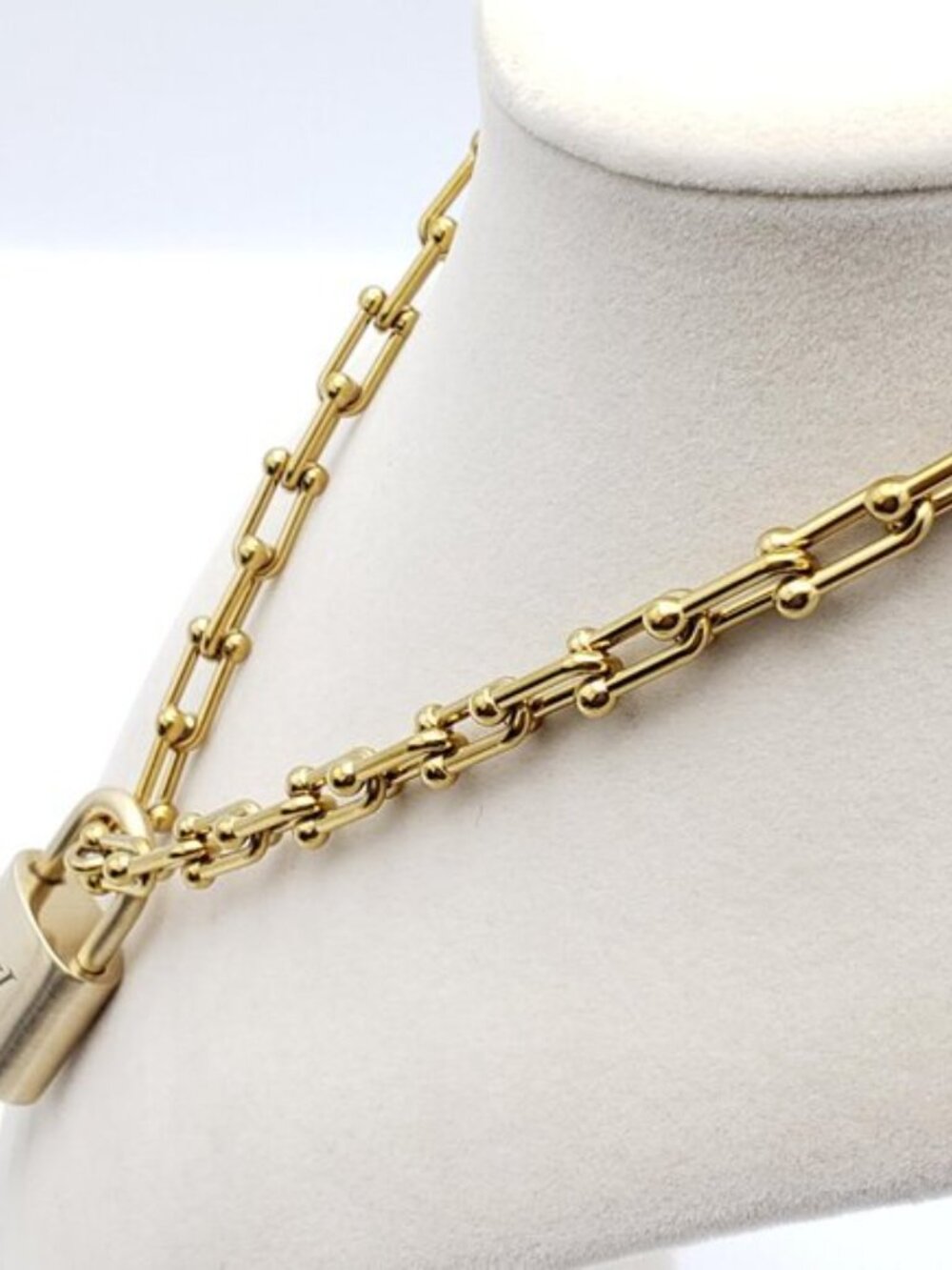 Authentic Louis Vuitton Padlock Pendant with Unbranded 18k Stainless Steel Chain - Picture 10 of 11